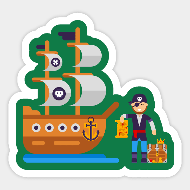 Pirate ship Sticker by adeeb0